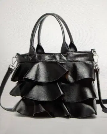 GUSCIO 프릴 디자인 블랙 토트백