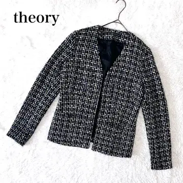 theory 띠어리 트위드 자켓 노카라 울 혼방 2