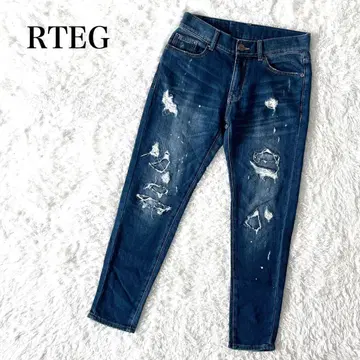 RTEG 아담스 저글러 스웨트 팬츠 데님 룩 데미지 가공 S