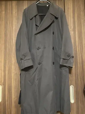 UNIQLO U 그레이 더블 브레스트 트렌치코트 S