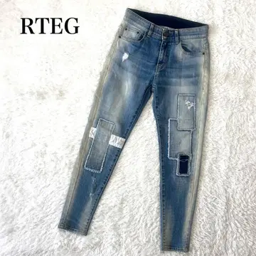 RTEG 아담스 저글러 스키니 데님 팬츠 패치워크 M