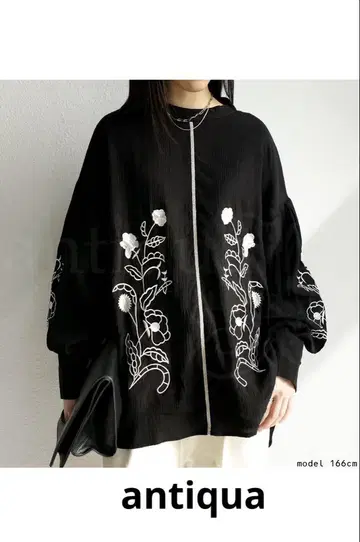 꽃 자수 양류 셔츠