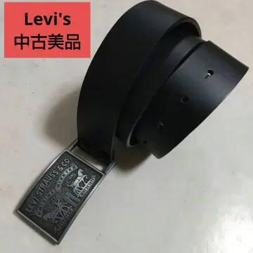 리바이스 Levi's 새상품급 중고 레어 블랙 로고 가죽 벨트 블랙