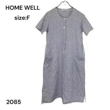 HOME WELL 원피스 튜닉 체크 FREE 반팔 귀여운
