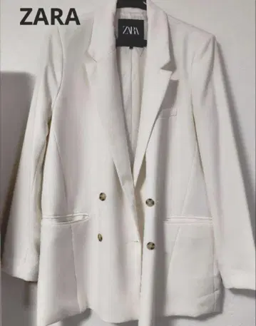 ZARA 화이트 더블 브레스트 자켓