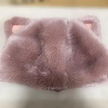고양이 귀 달린 퍼 캡 연보라색
