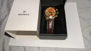 BRONICA 크로노그래프 시계 골드