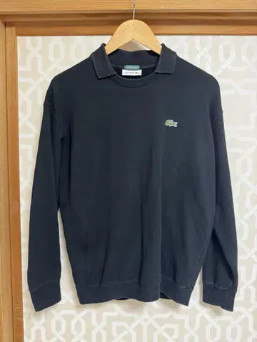 LACOSTE 빔즈 보이 폴로 맨투맨 블랙