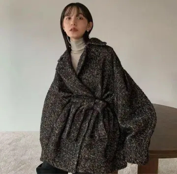 CLANE MIX LOOP TWEED BOX COAT