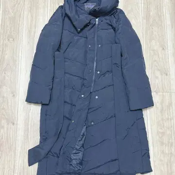 루일 에 부티크 롱 점퍼 다운 네이비 무지 리본 귀여운 세련된