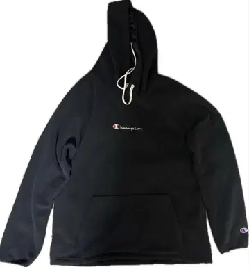 Champion 블랙 플리스 후드티 L