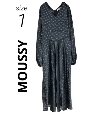 MOUSSY 블랙 도트 무늬 맥시 드레스 사이즈 1