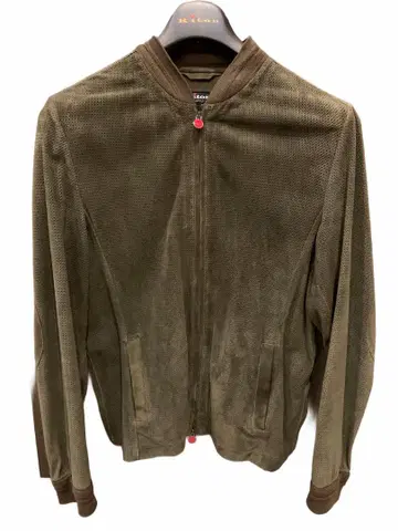 [ 레어 ] 키튼 Kiton 펀칭 가죽 자켓 카키 52