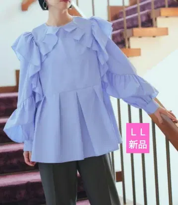 루일 에 부티크 LL 택 포함 새상품 프릴 슬리브 디자인 셔츠 블라우스