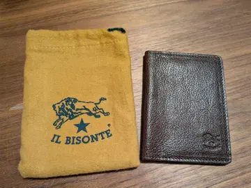 IL BISONTE 가죽 패스 케이스 브라운