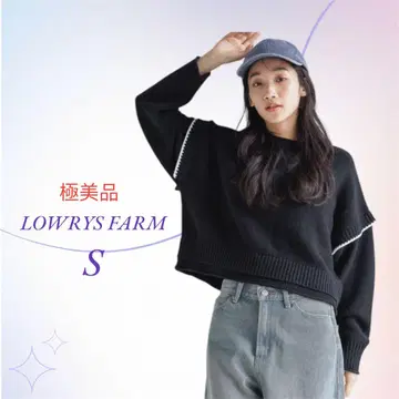 [ 컨디션 최상 ] 로리즈팜 / 2WAY 스티치 풀오버 니트 블랙 S