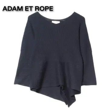 ADAM ET ROPE 다크 네이비 하찌 절개 니트