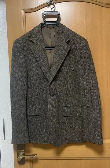 뉴요커 헤링본 트위드 재킷 다크 브라운