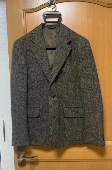 뉴요커 헤링본 트위드 재킷 다크 브라운