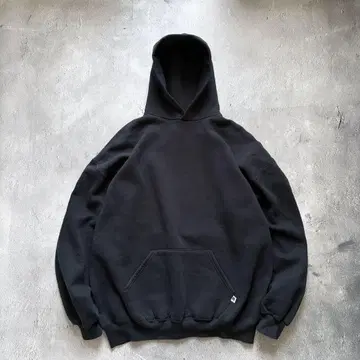 90s USA Russell Blank Hoodie Black XXL