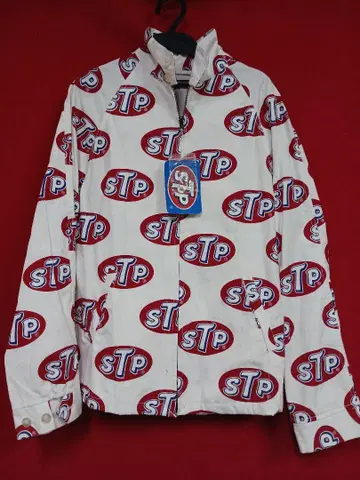 아메카지 바이커 브랜드 STP 올 패턴 로고 ZIP 자켓