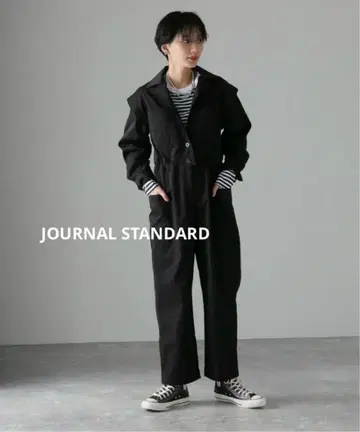 새상품급 JOURNAL STANDARD 타스란 개버 점프수트 살로펫 블랙