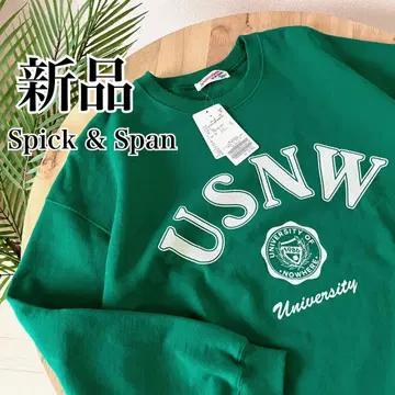[ 새상품 ] Spick & Span 칼리지 맨투맨 그린
