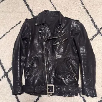 BackLash 가죽 더블 라이더 자켓 블랙 Size 4