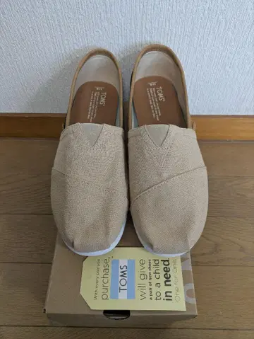 새상품 TOMS 베이지/인디고 데님 알팔가타 26cm