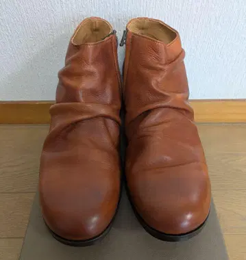 새상품 PADRONE 브라운 가죽 주름 가공 사이드 지퍼 부츠 41