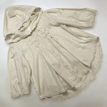 핑크하우스 피코프릴 핀턱 사용 후드 부착 면 로운 블라우스