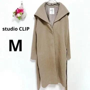 a4925 스튜디오 클립 아우터 롱 코트 울 혼방 구제 의류 M