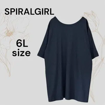 스파이럴걸 새상품 차콜 그레이 리브 빅 사이즈 T셔츠 6L