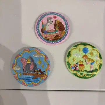 디즈니 자수 핀 배지 3개 세트