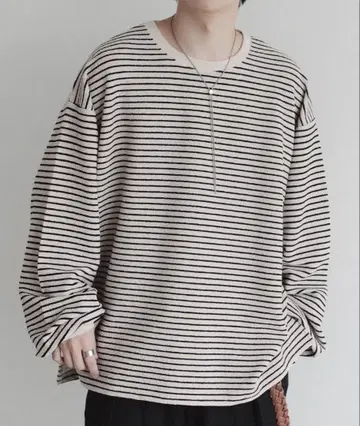 epnok 더블 페이스 보더 롱T 엡녹