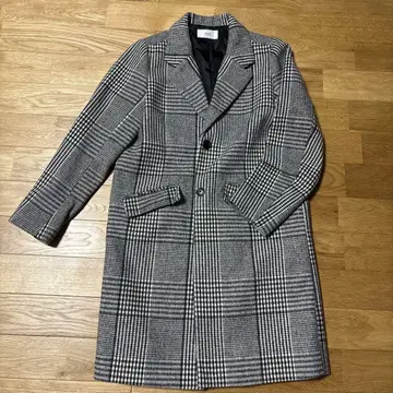 AZUL BY MOUSSY 체스터 코트 체크 무늬 블랙 화이트