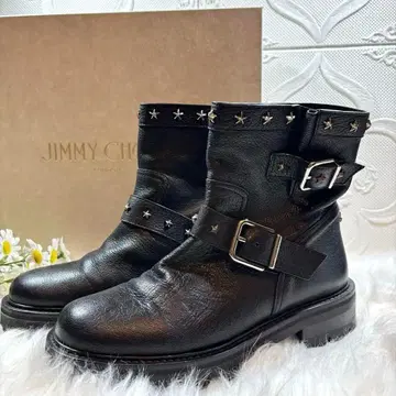 새상품 Jimmy Choo 지미추 스타 스터드 부츠 가죽 통굽 박스 포함