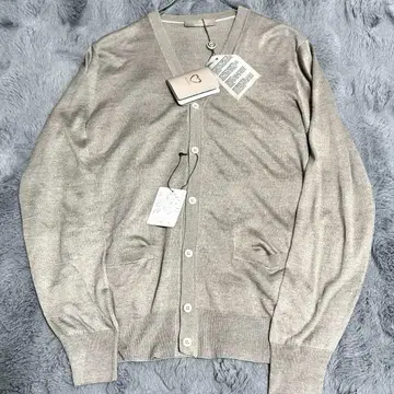 미사용 새상품 cruciani 실크 x 린넨 48 L 베이지 가디건