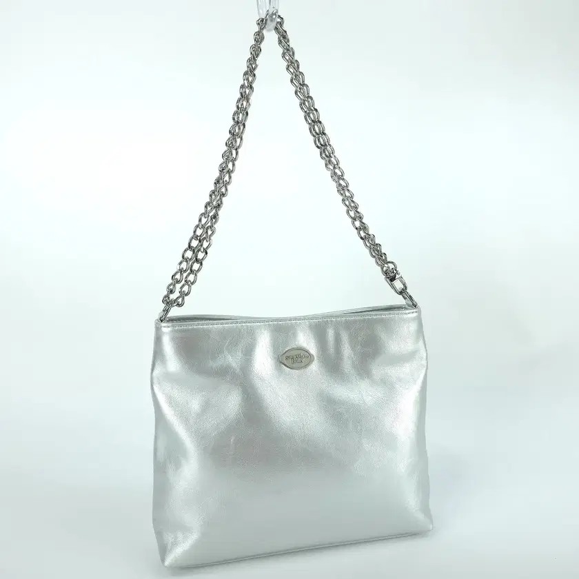 SOMEWHEREBUTTER Ple Chain Toast Bag Silver Shoulder Bag #썸