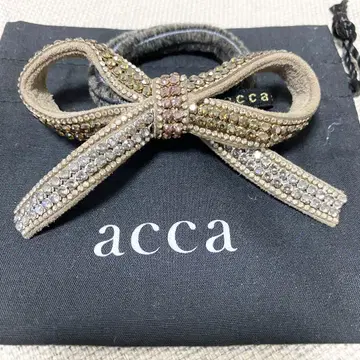 무료배송 acca 아카 리본 고무 베이지 계열 머리끈 거의 미사용