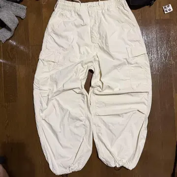 ALPHA 와이드 카고 팬츠 스노우 카모 벌룬 나일론