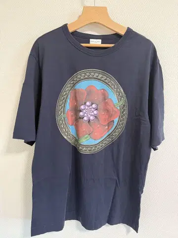 DRIES VAN NOTEN 꽃무늬 프린트 블랙 T셔츠