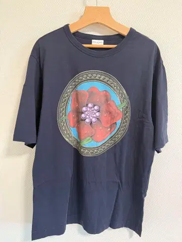 DRIES VAN NOTEN 꽃무늬 프린트 블랙 T셔츠