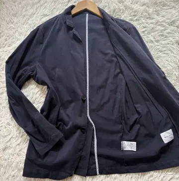 새상품급/XL 다케오 키쿠치 테일러드 자켓 파이핑 손세탁 가능 네이비