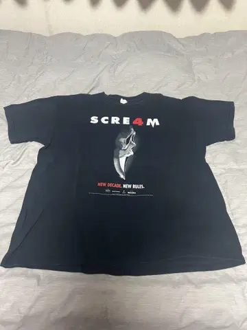 당시 제작 영화 SCREAM 4 티셔츠 빈티지 무비티