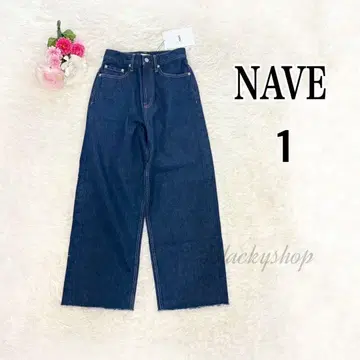 [ 미사용 ] NAVE 워셔블 데님 와이드 팬츠 컷오프 인디고 1