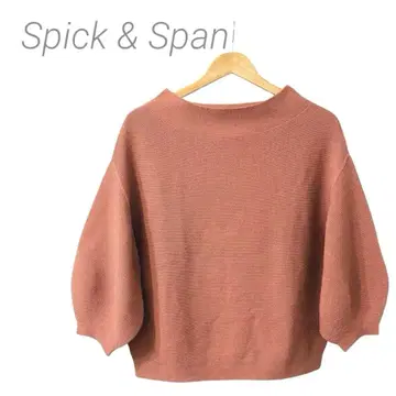 새상품급 Spick&Span 스픽 앤 스팬 퍼프 슬리브 니트 핑크