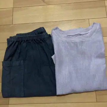 나카가와 마사시치 상점 린넨 T셔츠와 타츠케 팬츠 세트