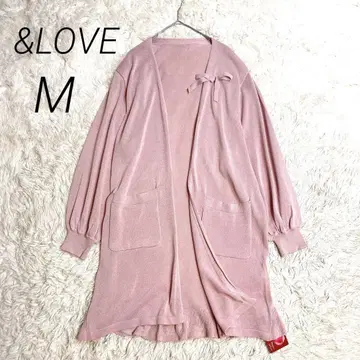 M17710 미사용 앤드러브 사라락 걸칠 수 있는 니트 가디건 핑크 M
