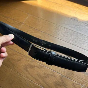 긴 벨트 Ermenegildo Zegna 가죽 벨트 각인